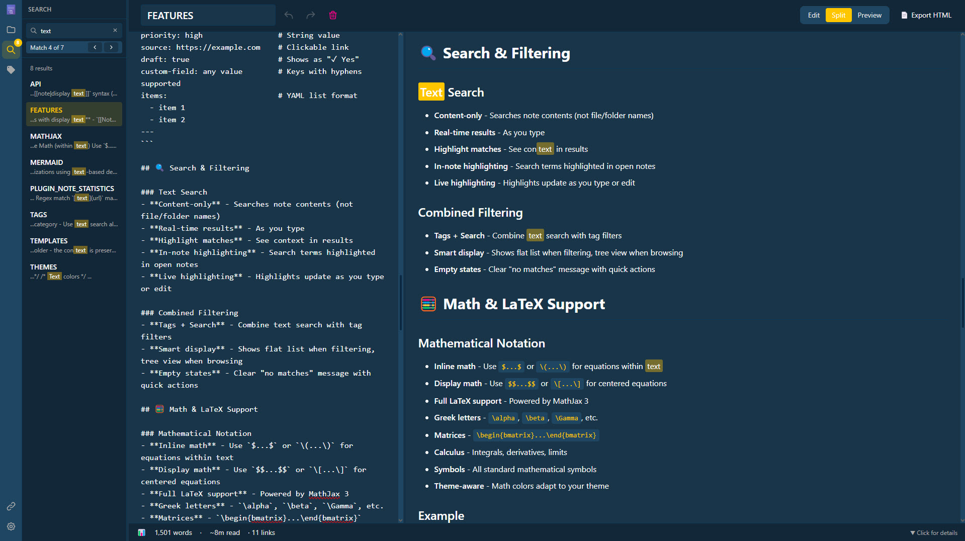 NoteDiscovery Editor - Dark Theme