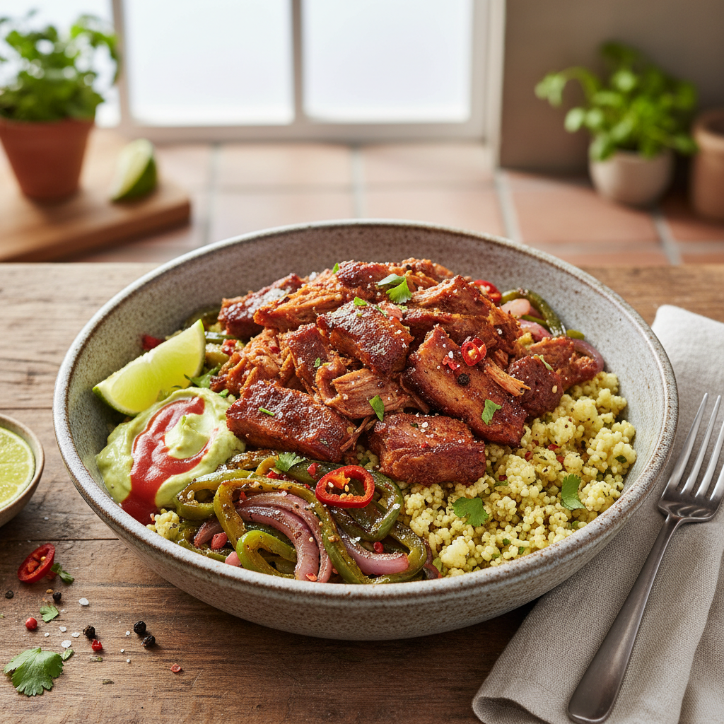 Atkins Spicy Pulled Pork Carnitas Bowl
